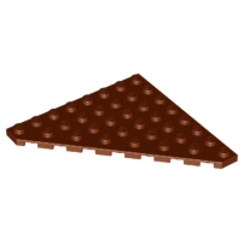 Wig, Plaat 8x8 afgesneden hoek Reddish Brown